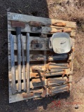 CONTENTS OF PALLET SLEDGE HAMMERS, HAMMER HEADS, CLAMPS