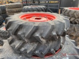 (2) 9.5-22. FRONT TRACTOR TIRES MOUNTED ON WHEELS