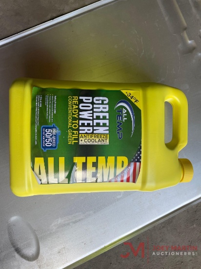 (6) 1 GALLON JUGS GREEN POWER ANTIFREEZE