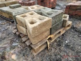 (1) PALLET OF 14-RETAINING WALL BLOCKS