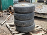 (4) USED 205/75R15 WHEELS AND TIRES