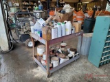 METAL ROLLING CART W/ CONTENTS