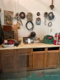 WOODEN COUNTER, VARIOUS TRUCK PARTS, LIGHTS, VARIOUS GASKETS