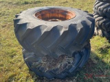 (2) TRACTOR TIRES AND WHEELS 18.4-26