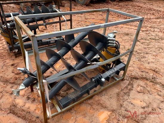 NEW TROJAN HYDRAULIC SKID STEER AUGER W/ 18" & 12" BITS