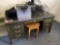 DESK, TABLE, METAL CABINET AND STORAGE BINS