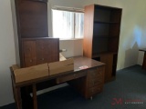 DESK, END TABLE AND CABINET