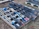 PALLET OF NUMEROUS SHOVELS AND HAND TOOLS