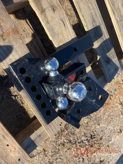 (1) NEW ADJUSTABLE HEIGHT TRI BALL MOUNT HITCH