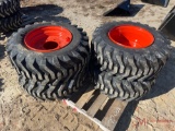 (4) NEW 12-16.5 SKID STEER TIRES AND WHEELS
