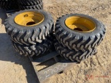 (4) NEW 10-16.5 SKID STEER TIRES AND WHEELS