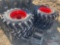 (4) NEW 12-16.5 SKID STEER TIRES AND BOBCAT/KUBOTA WHEELS