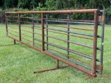 (1) NEW 24' FREE STANDING 8 BAR PANEL WITH GATE