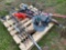 CONTENTS OF PALLET, VARIOUS HAND/YARD TOOLS/WEED EATER, RAKES