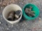 (2) BUCKETS OF TRASH PUMP HOSE ENDS AND FITTINGS