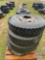 CONTENTS OF ROW, (6) PALLETS OF VARIOUS USED TIRES/WHEELS