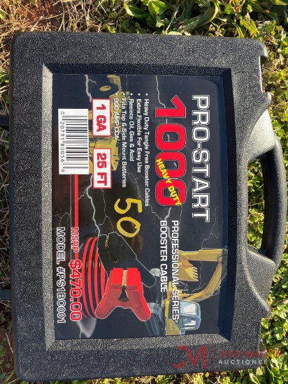 (1) NEW PRO-START 1,000 HD ONE GAUGE 25' BOOSTER CABLE SET