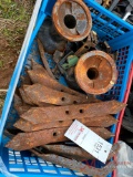 CRATE OF NEW PLOW POINTS AND SPACERS