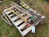 CONTENTS OF PALLET, VARIOUS HAND/YARD TOOLS