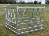 UNUSED 6' X 6' GALVANIZED SQUARE ROUND BALE FEEDER