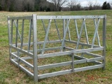 UNUSED 7' X 7' GALVANIZED SQUARE ROUND BALE FEEDER