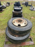 CONTENTS OF ROW, (5) PALLETS OF VARIOUS USED TIRES/WHEELS