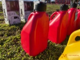 (1) NEW PLASTIC FIVE GALLON U JUG (RED)