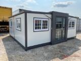 PORTABLE JOBSITE OFFICE/WAREHOUSE WITH TOILET AND SHOWER, 19FT X 20FT, WINDOWS