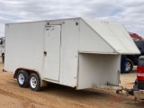 HOMEMADE ENCLOSED 2-AXLE TRAILER, INSIDE SHELVES(NO TITLE, INVOICE INLY)