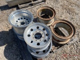 (4) ALUMINUM WHEELS AND (2) STEEL WHEELS