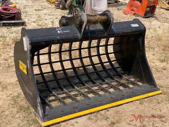 NEW TROJAN 60" EXCAVATOR ROCK BUCKET, 65MM PINS