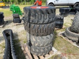 USED (4) SKID STEER WHEELS & TIRES