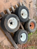 (4) USED GOLF CART TIRES AND WHEELS