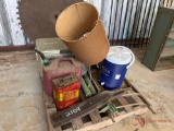 CONTENTS OF PALLET COOLERS, LIGHT, GAS CAN, CHAIR