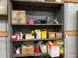 3 SHELVES OF FILTERS, TOWELS, TAPES, D-RINGS