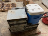 CONTENTS OF PALLET BOLT BINS, COOLER