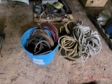 2 TUBS OF ROPE AND HOSE