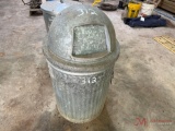 METAL TRASH CAN WITH LID