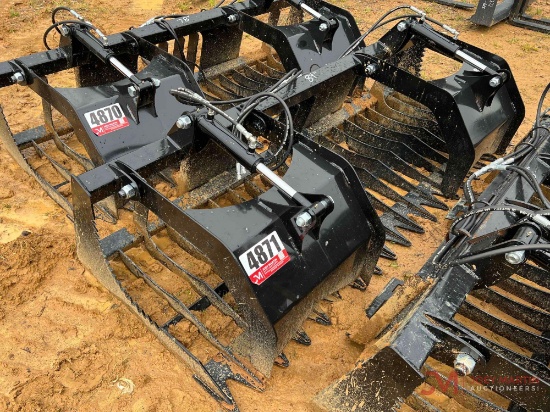 84" HYDRAULIC ROOT GRAPPLE SKID STEER ATTACHMENT