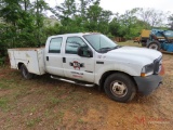 2002 FORD F-350 CREW CAB TRUCK, DIESEL ENGINE, UTILITY BED
