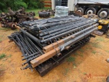 LOT OF METAL FENCE AND POST