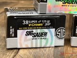 6 BOXES OF SIG SAUER...38 SUPER +P 125GR V-CROWN JHP AMMO