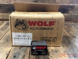 500 ROUND BOX OF WOLF POLYFORMANCE...223 REM FMJ 62GR STEEL AMMO