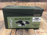 120 ROUND BOX OF AMERICAN EAGLE 5.56X45MM NATO 62GR FMJ AMMO