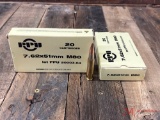 2 BOXES OF PPU 7.62X51MM M80 AMMO