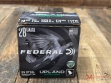 25 ROUND BOX OF FEDERAL UPLAND STEEL 28GA 2 3/4IN #7.5 SHOT AMMO