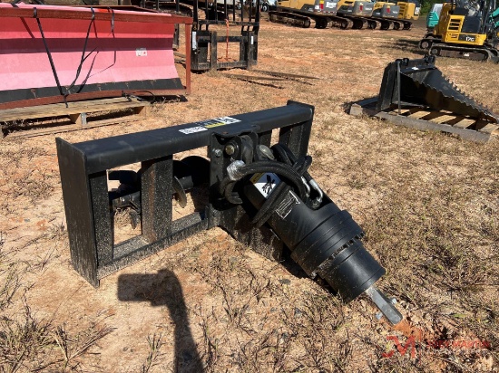 UNUSED AUGER SKID STEER ATTACHMENT WITH BIT