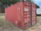 20' SHIPPING CONTAINER, CONTAINER IS DRY(RED)