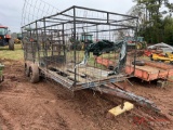 16' 2 AXLE TRAILER W/ LIVESTOCK CAGE