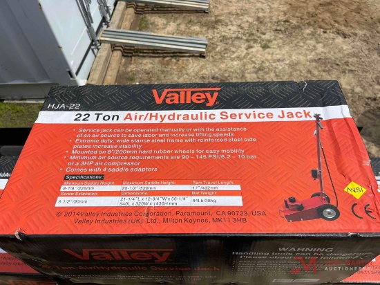 (1) VALLEY 22 TON AIR/HYDRAULIC SERVICE JACK